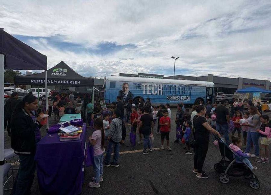 Neighbors gathering at Serve Aurora’s back-to-school community event