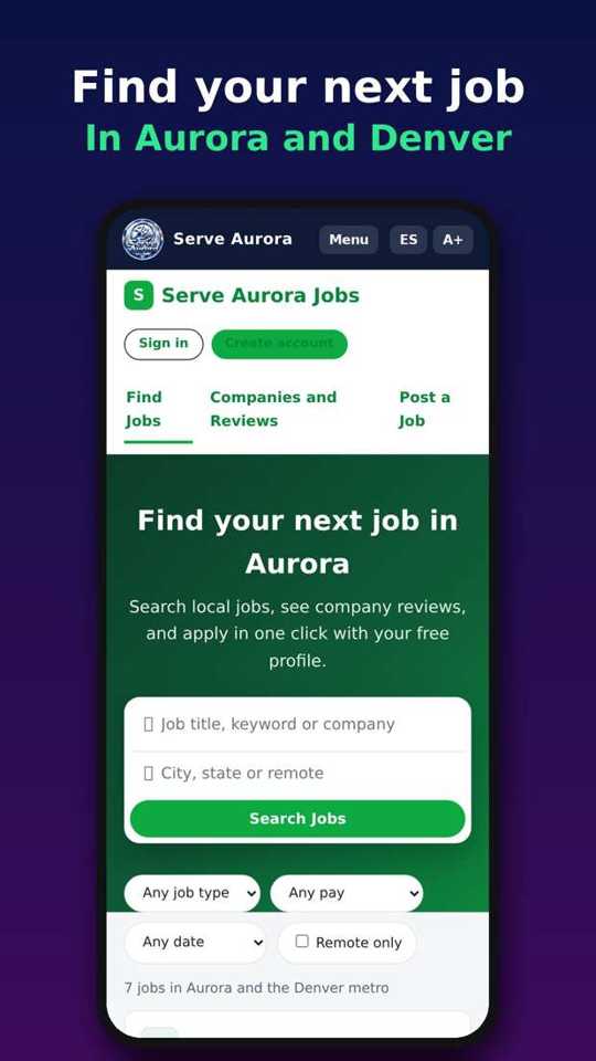 Serve Aurora Jobs preview
