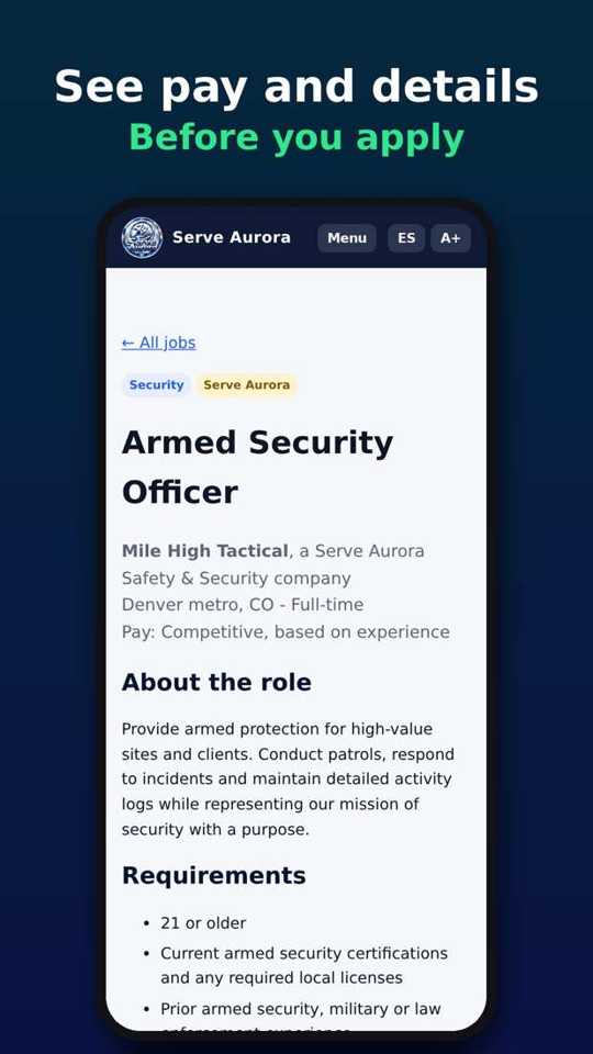 Serve Aurora Jobs preview